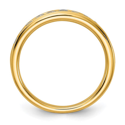 14K Yellow Gold 1/5 carat Lab Grown Diamond VS+ F+ Complete Channel Set Wedding Band Ring