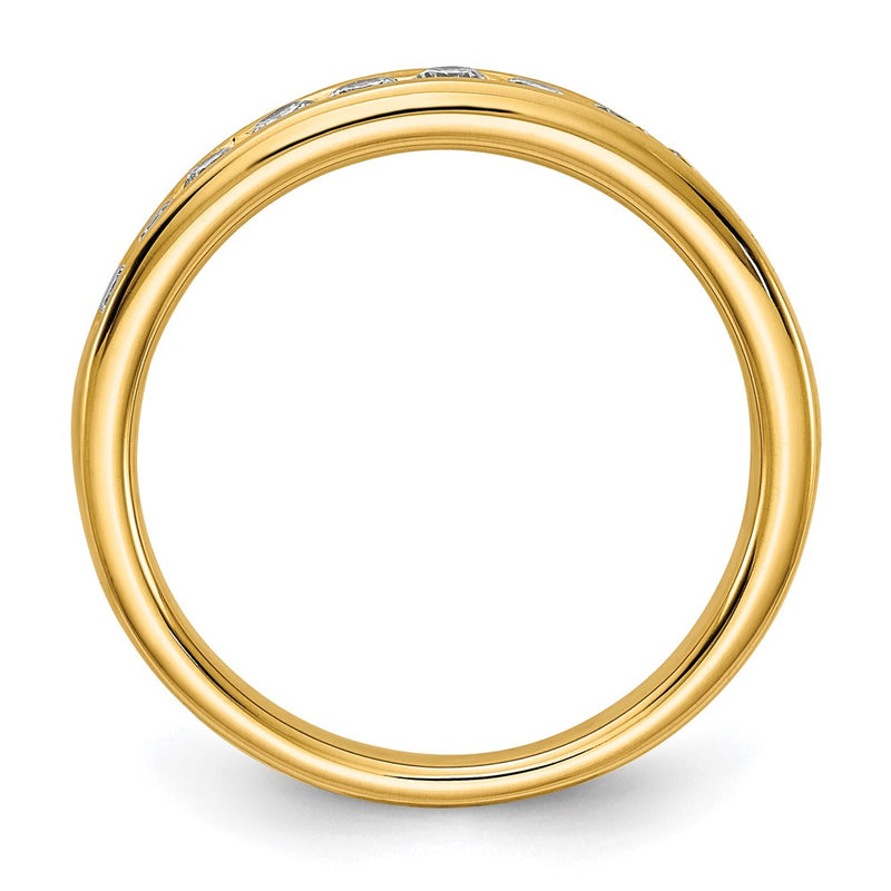 14K Yellow Gold 1/5 carat Lab Grown Diamond VS+ F+ Complete Channel Set Wedding Band Ring