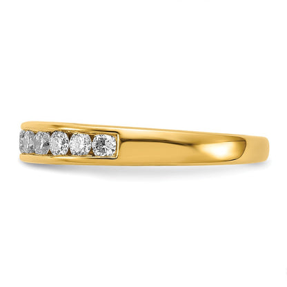 14K Yellow Gold 1/2 carat Lab Grown Diamond VS+ F+ Complete Channel Set Wedding Band Ring