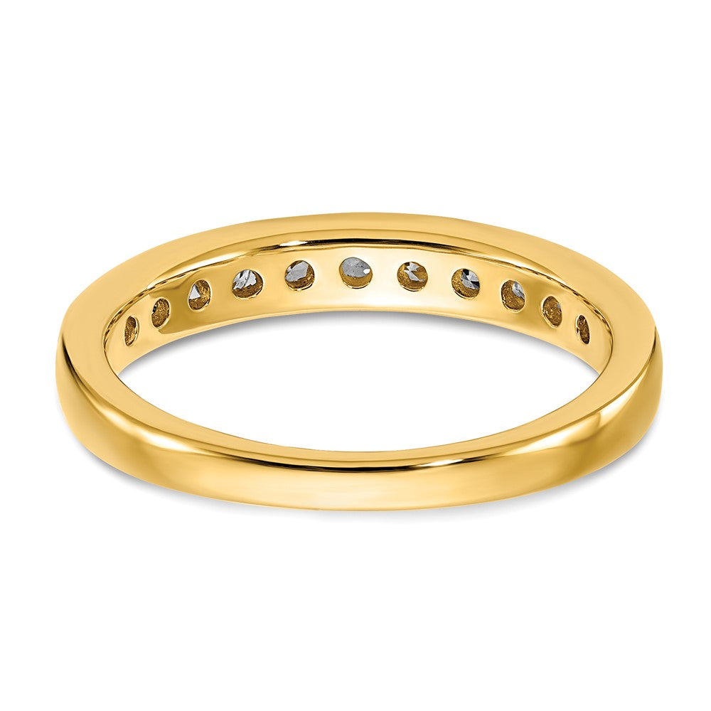 14K Yellow Gold 1/5 carat Lab Grown Diamond VS+ F+ Complete Channel Set Wedding Band Ring