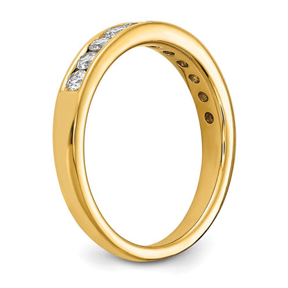 14K Yellow Gold 1/2 carat Lab Grown Diamond VS+ F+ Complete Channel Set Wedding Band Ring