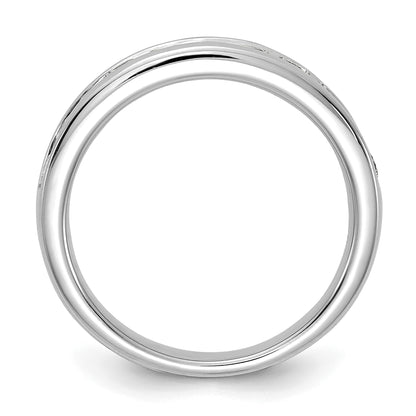 14k White Gold 3/4 Ct. Lab Grown Diamond VS/SI+ G+ Channel Set Band Ring