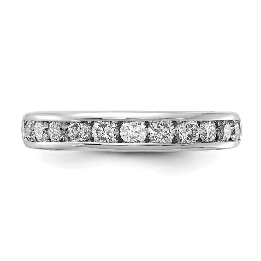 14K White Gold 3/4 carat Lab Grown Diamond VS+ F+ Complete Channel Set Wedding Band Ring