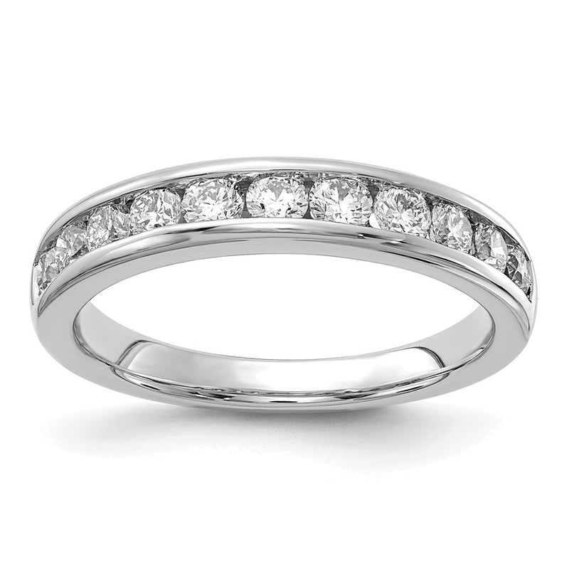 14K White Gold 3/4 carat Lab Grown Diamond VS+ F+ Complete Channel Set Wedding Band Ring