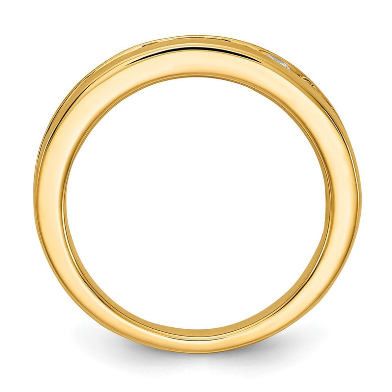 14K Yellow Gold 1 carat Lab Grown Diamond VS+ F+ Complete Channel Set Wedding Band Ring