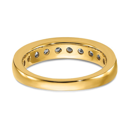 14K Yellow Gold 1 carat Lab Grown Diamond VS+ F+ Complete Channel Set Wedding Band Ring