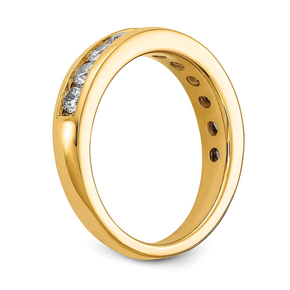 14K Yellow Gold 1 carat Lab Grown Diamond VS+ F+ Complete Channel Set Wedding Band Ring