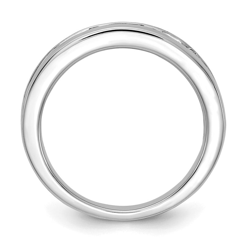 14K White Gold 1 carat Lab Grown Diamond VS+ F+ Complete Channel Set Wedding Band Ring