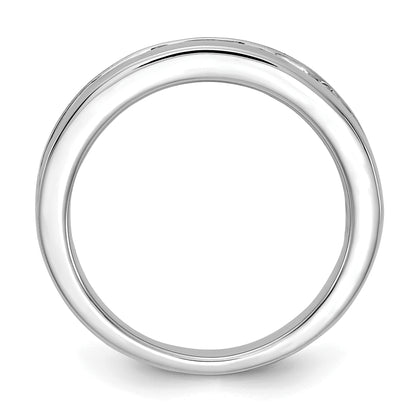 14k White Gold 1 Ct. Lab Grown Diamond VS/SI+ G+ Channel Set Band Ring