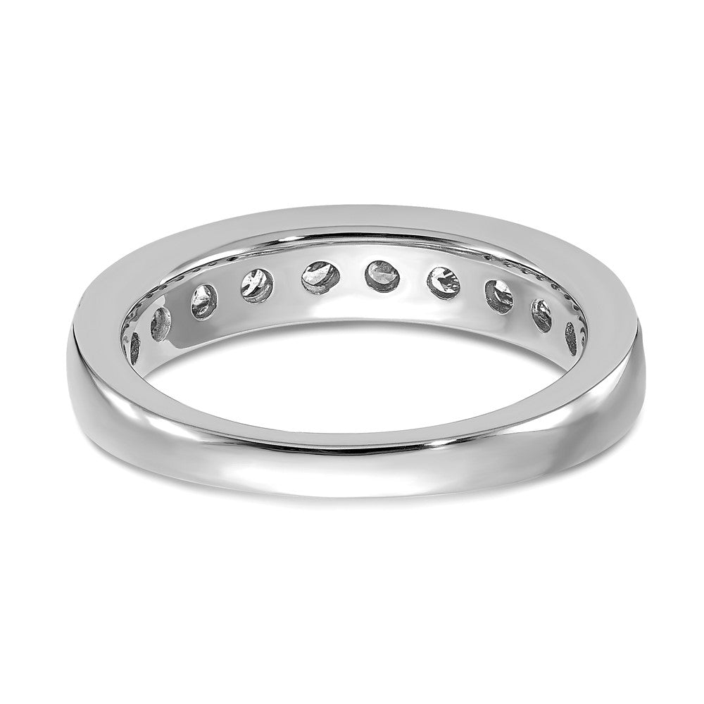 14K White Gold 1 carat Lab Grown Diamond VS+ F+ Complete Channel Set Wedding Band Ring