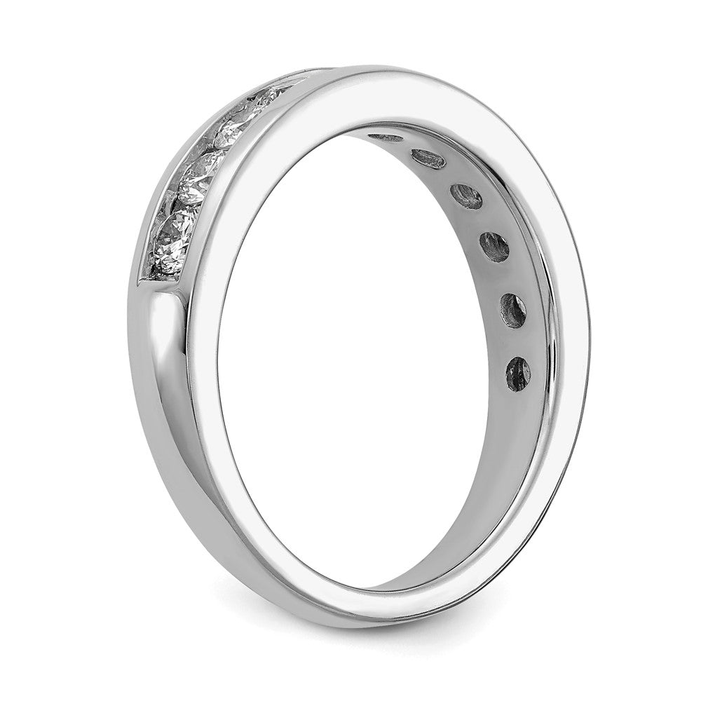 14K White Gold 1 carat Lab Grown Diamond VS+ F+ Complete Channel Set Wedding Band Ring