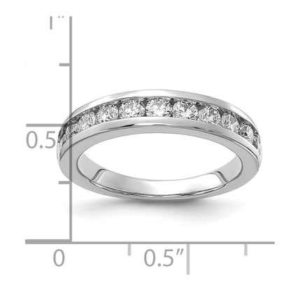 14k White Gold 1 Ct. Lab Grown Diamond VS/SI+ G+ Channel Set Band Ring