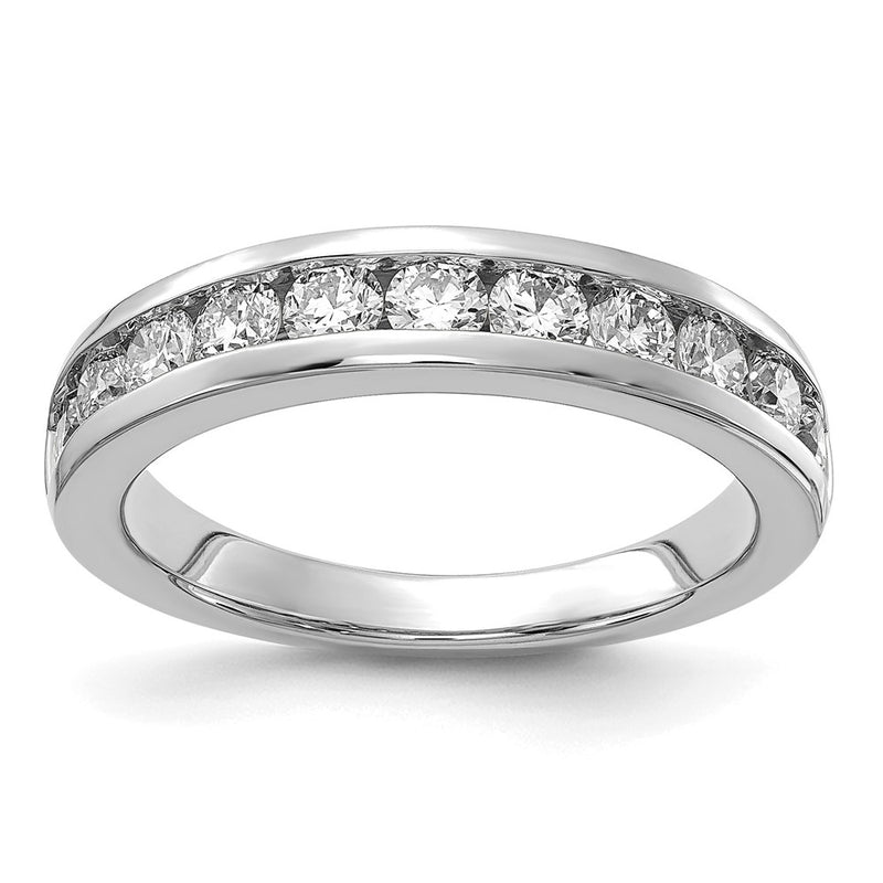14K White Gold 1 carat Lab Grown Diamond VS+ F+ Complete Channel Set Wedding Band Ring