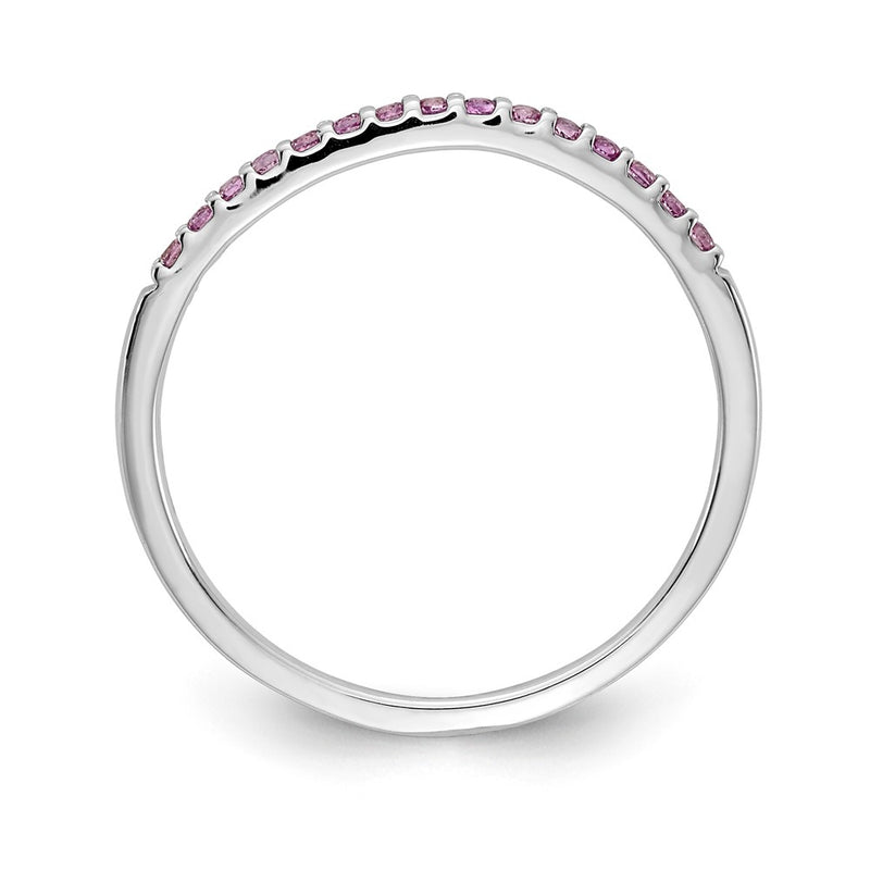 14K Yellow Gold Pink Sapphire Band