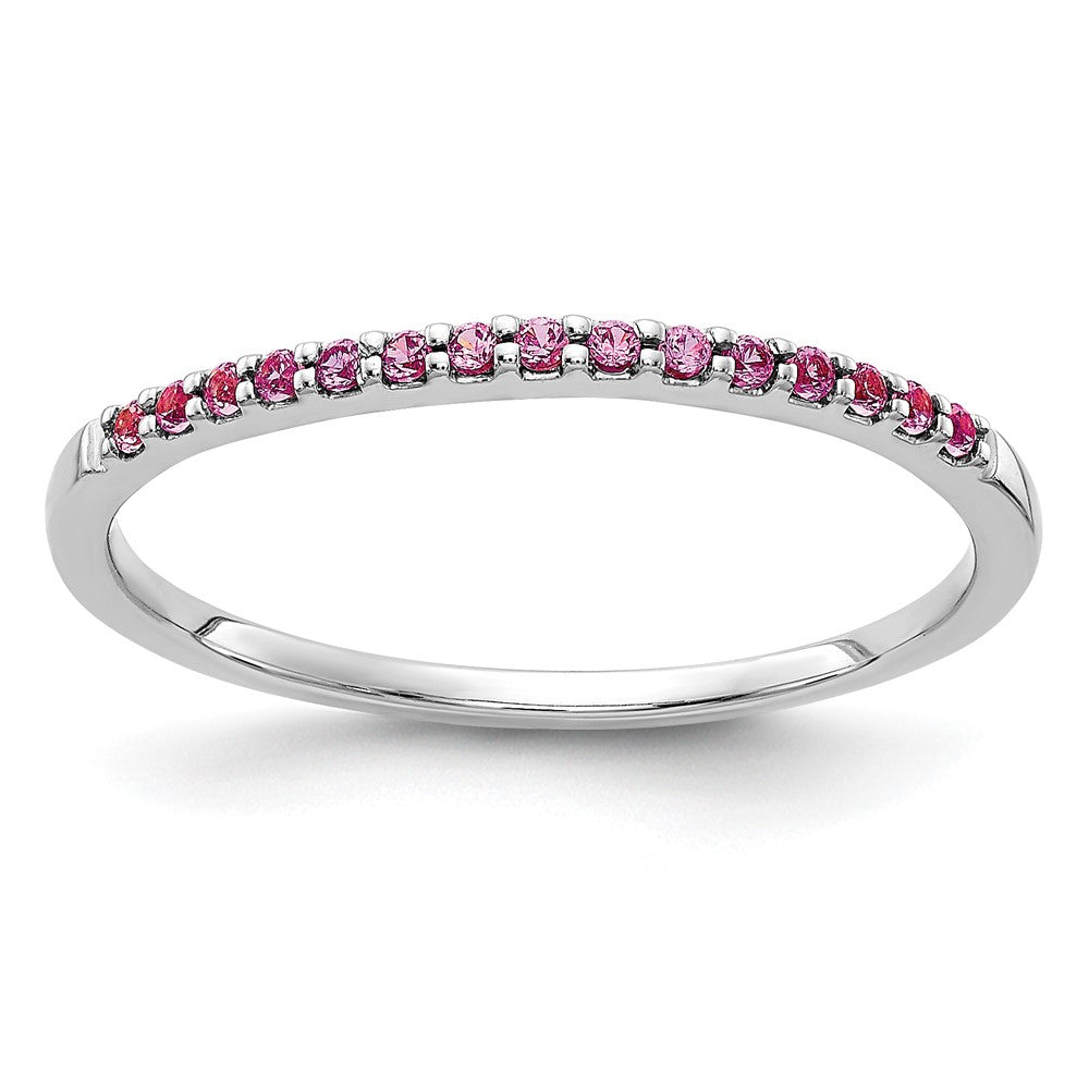 14K Yellow Gold Pink Sapphire Band