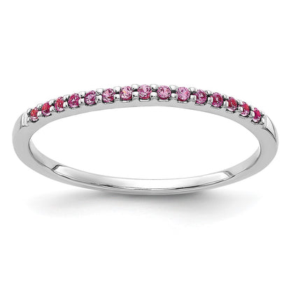 14K Yellow Gold Pink Sapphire Band