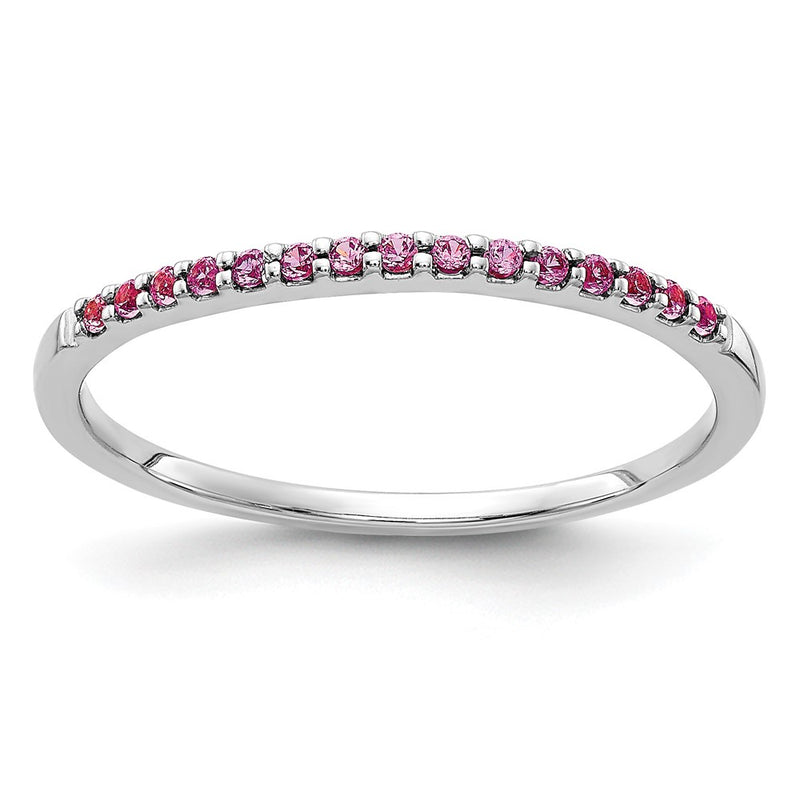 14K Yellow Gold Pink Sapphire Band