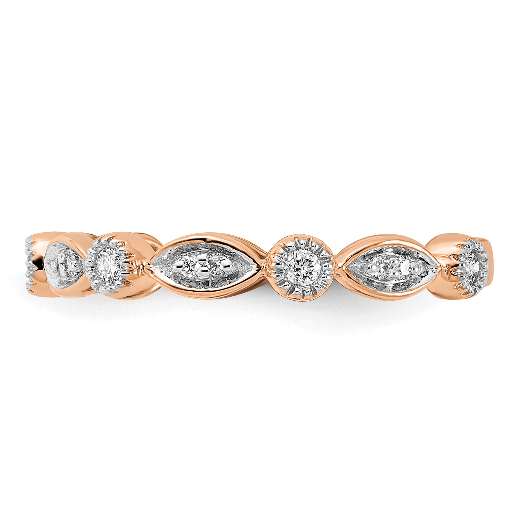 14k Rose Gold 1/5 Ct. Lab Grown Diamond VS/SI+ G+ Fashion Band Ring