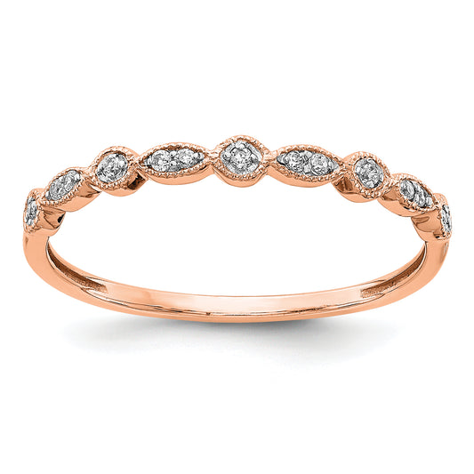 10K Rose Gold 10K Diamond Fancy Band