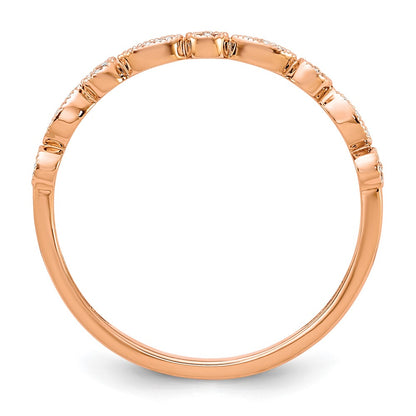 14k Rose Gold Real Diamond Fancy Band