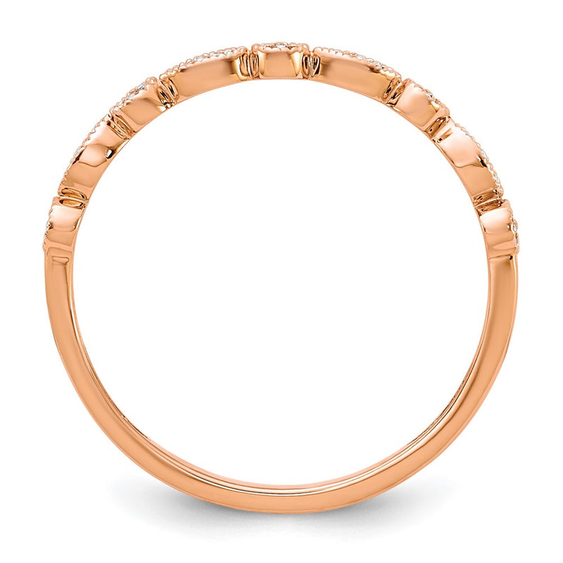14k Rose Gold Real Diamond Fancy Band