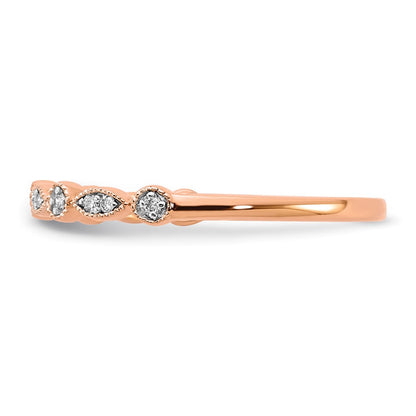 14k Rose Gold Real Diamond Fancy Band