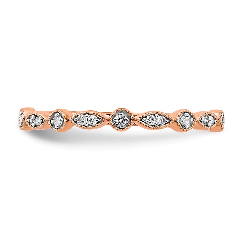 14k Rose Gold Real Diamond Fancy Band