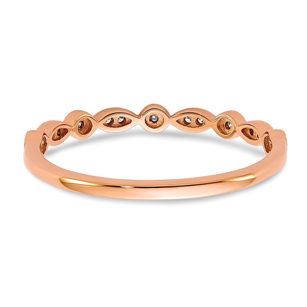 14k Rose Gold Real Diamond Fancy Band