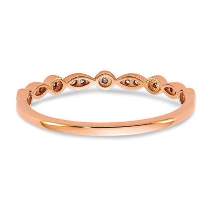 14k Rose Gold Real Diamond Fancy Band