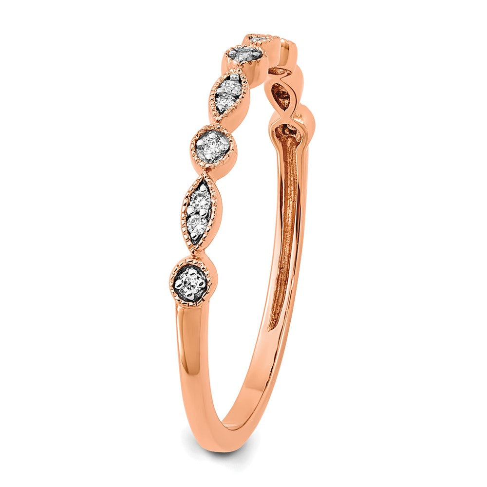 14k Rose Gold Real Diamond Fancy Band