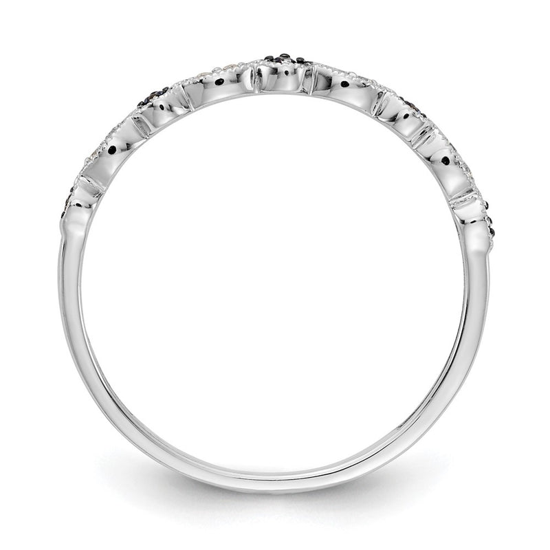 10K White Gold Blue/White Diamond Fancy Band