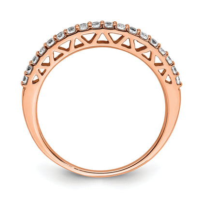 14k Rose Gold 1/4 Ct. Lab Grown Diamond VS/SI+ G+ Wedding Band Ring