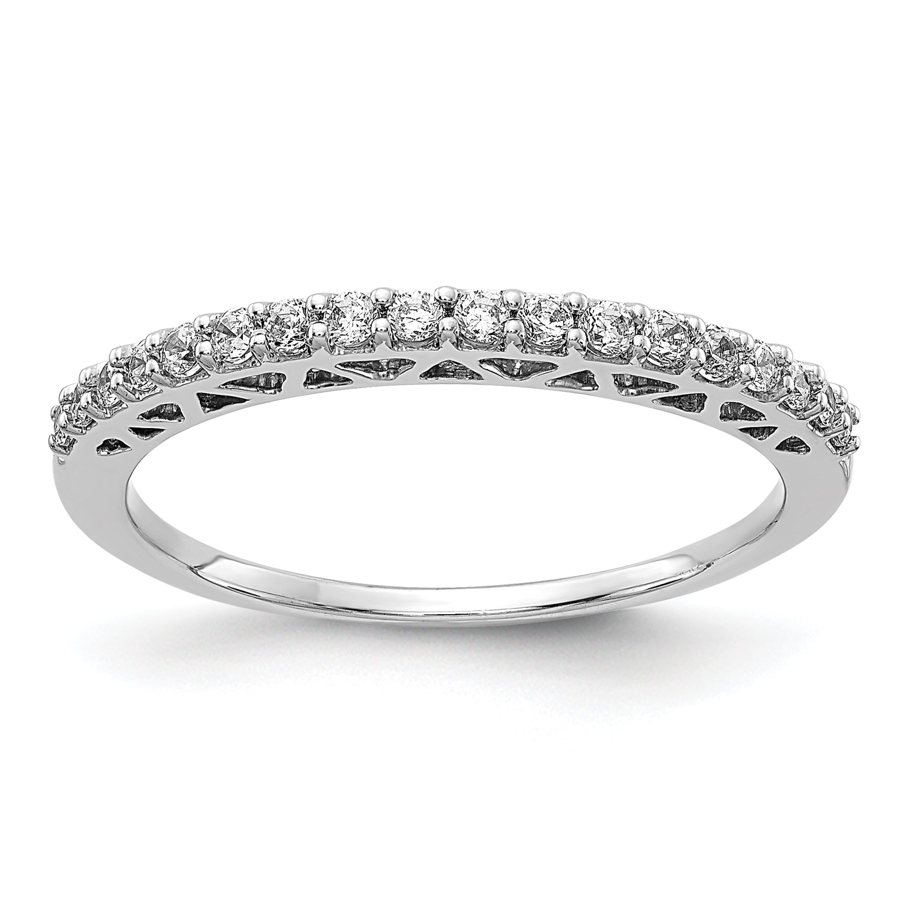 14k White Gold 1/4 Ct. Lab Grown Diamond VS/SI+ G+ Wedding Band Ring