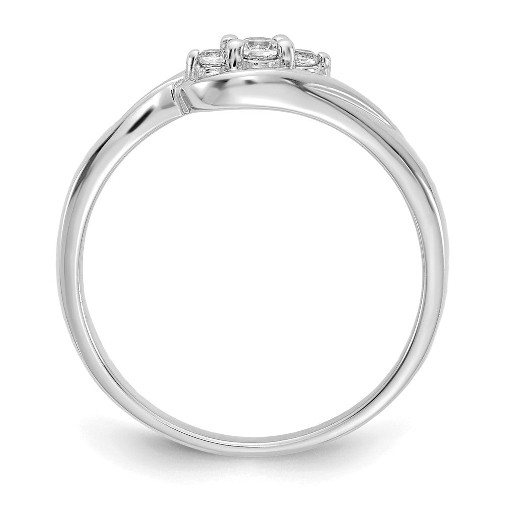 14k White Gold 1/10 Ct. Lab Grown Diamond VS/SI+ G+ Complete Three Stone Ring