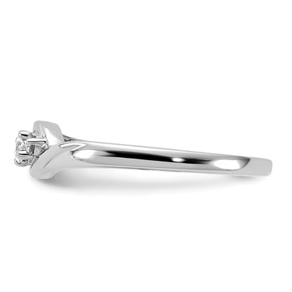 14k White Gold 1/10 Ct. Lab Grown Diamond VS/SI+ G+ Complete Three Stone Ring