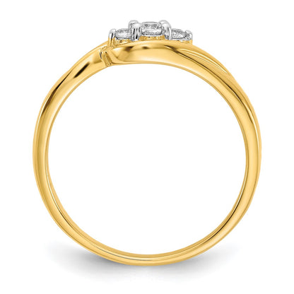 14k Yellow Gold 1/10 Ct. Lab Grown Diamond VS/SI+ G+ Three Stone Ring