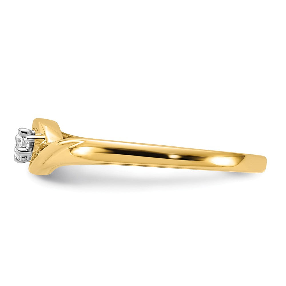 14k Yellow Gold 1/10 Ct. Lab Grown Diamond VS/SI+ G+ Three Stone Ring