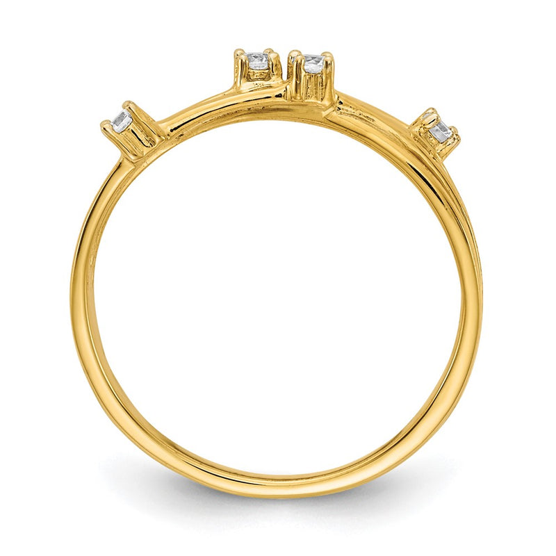 14K Yellow Gold Diamond Fashion Ring