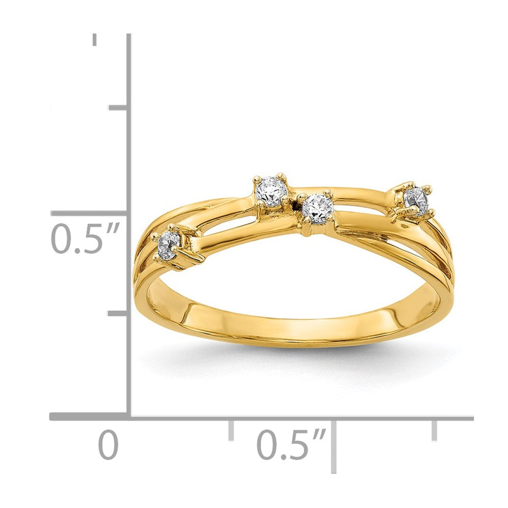 14K Yellow Gold Diamond Fashion Ring