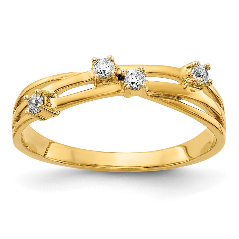 14K Yellow Gold Diamond Fashion Ring