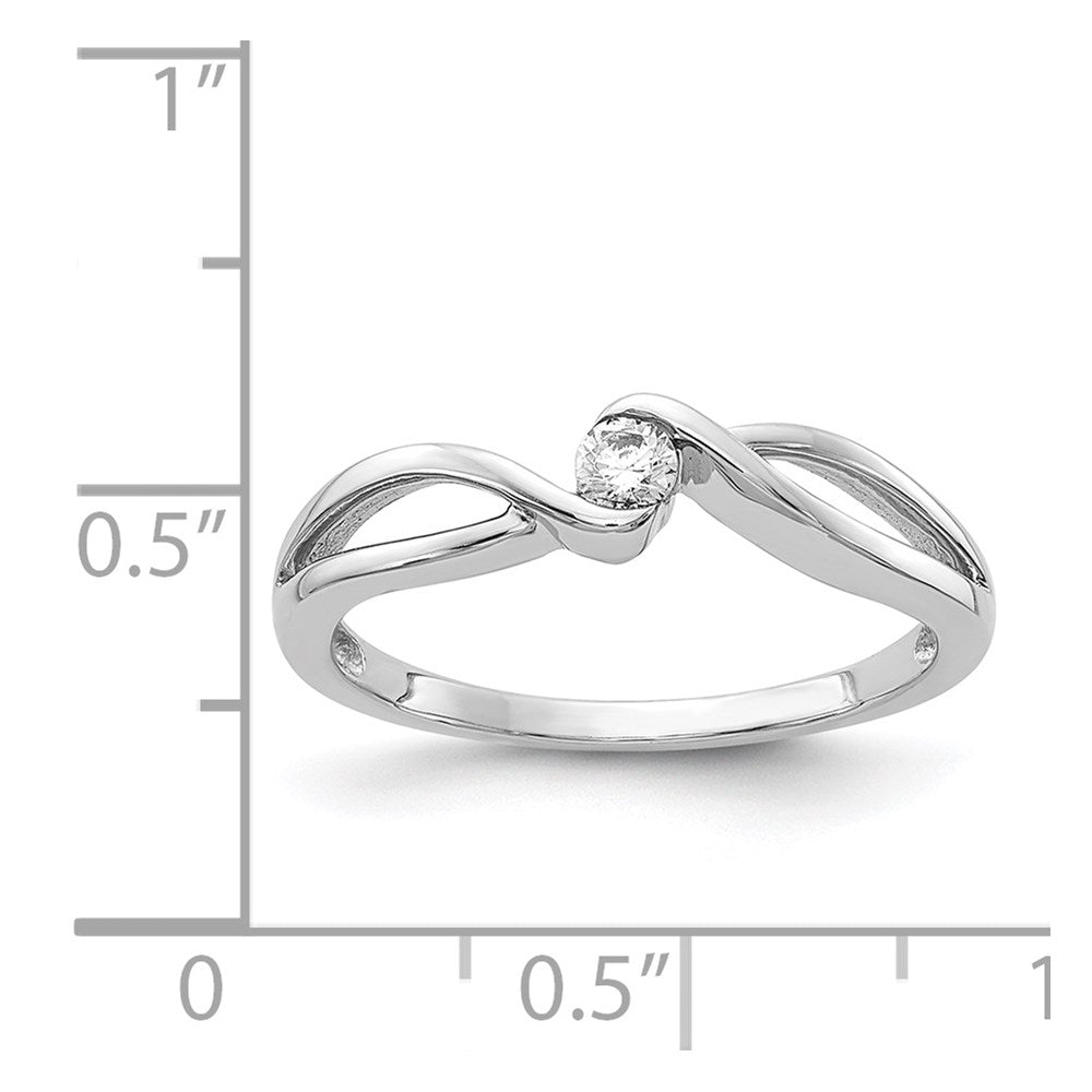 14K White Gold 14Kt Polished Diamond Ring