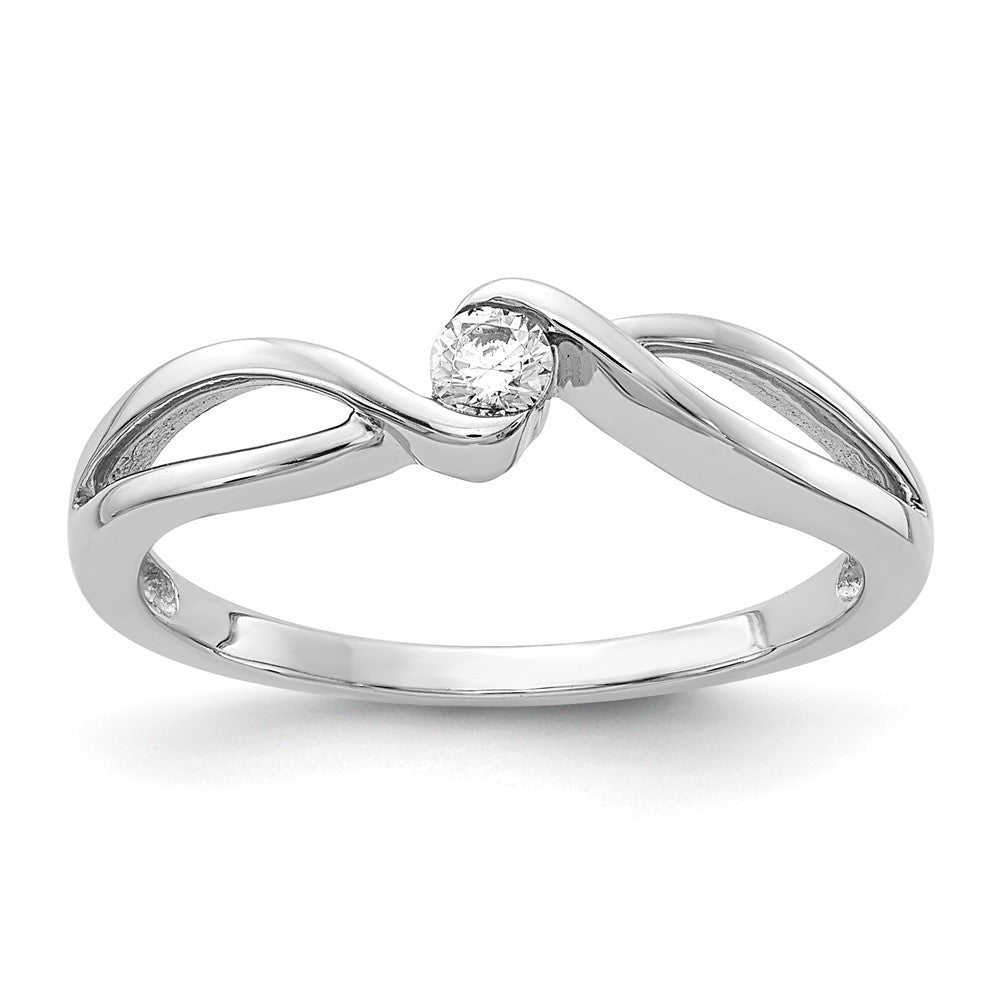 14K White Gold 14Kt Polished Diamond Ring
