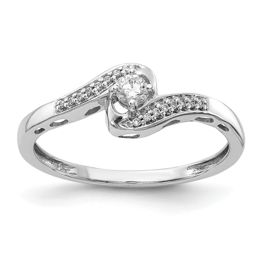14K White Gold Diamond Bypass Ring
