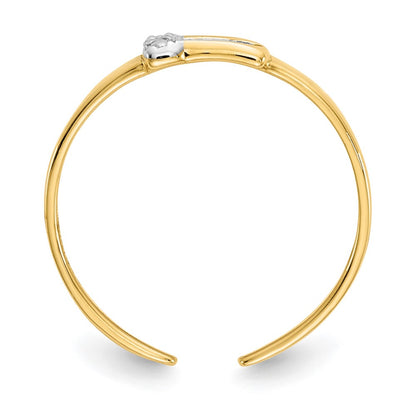 14K Yellow & Rhodium .01Ct Diamond Buckle Toe Ring