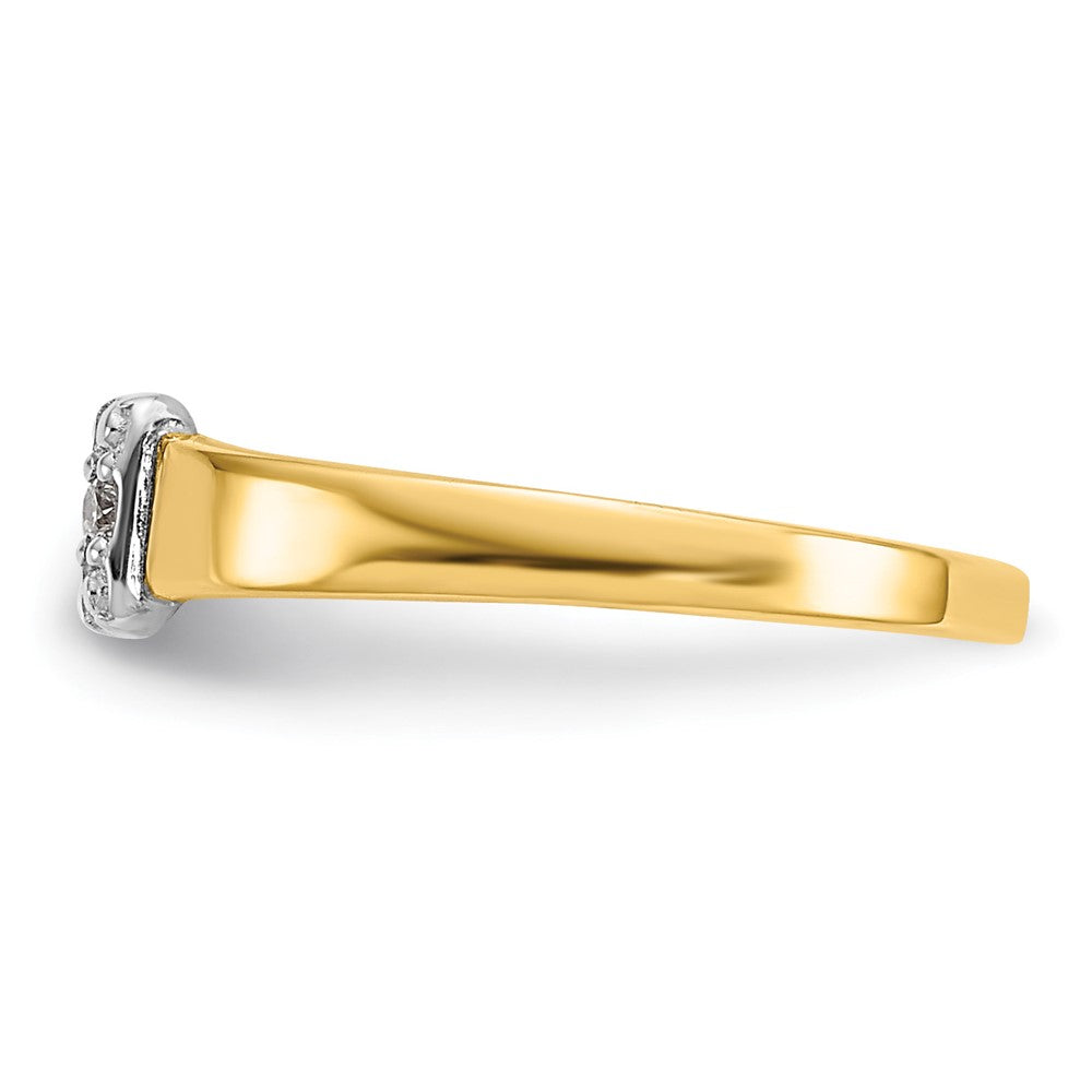 14K Yellow & Rhodium .01Ct Diamond Buckle Toe Ring