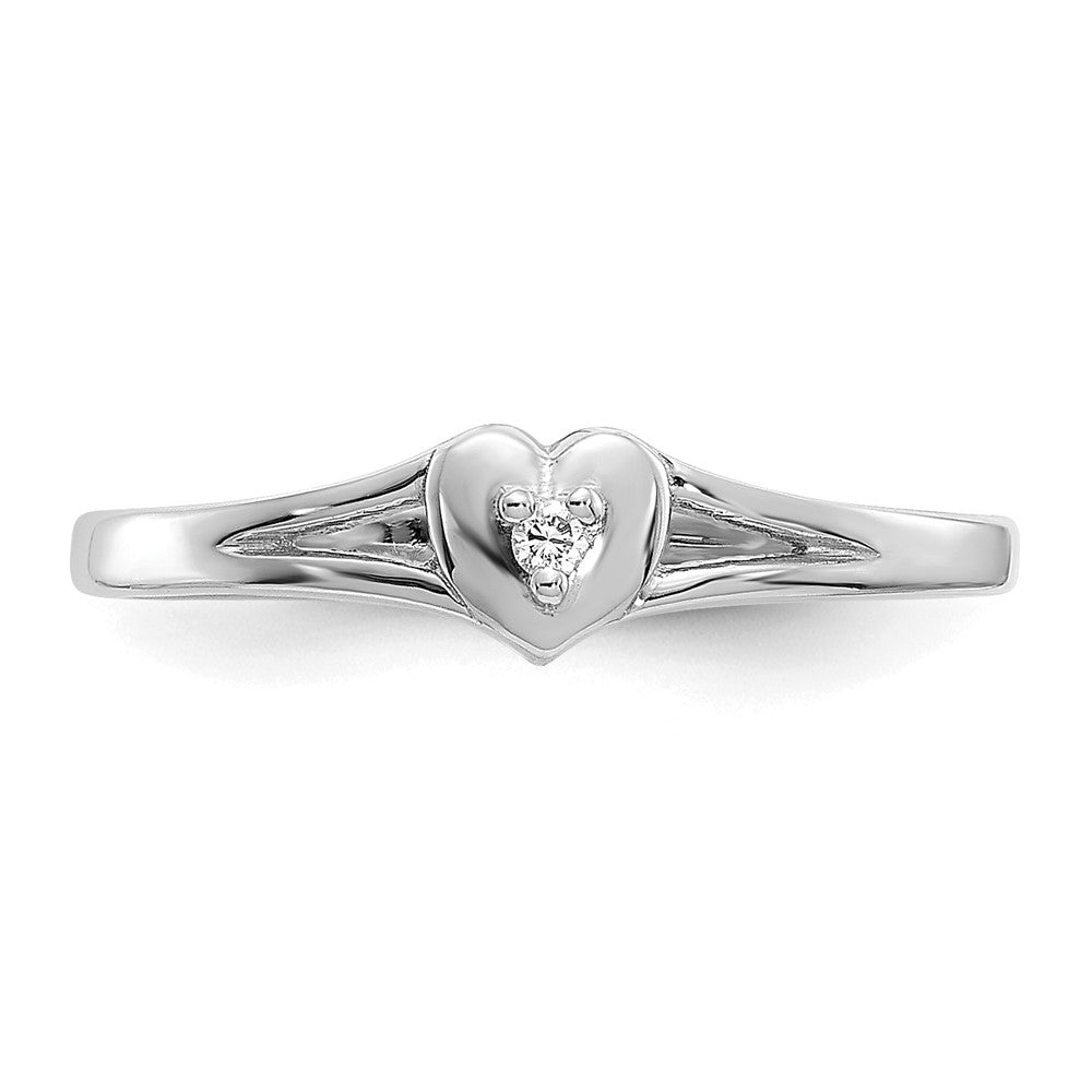 10K White Gold 10K .01Ct Diamond Heart Toe Ring