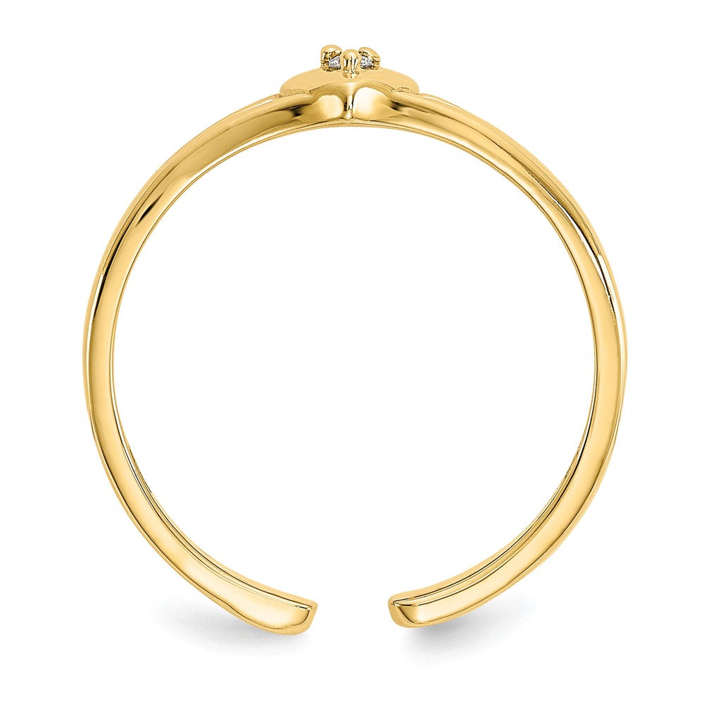 14K Yellow Gold .01Ct Diamond Heart Toe Ring
