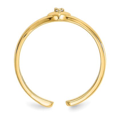 14K Yellow Gold .01Ct Diamond Heart Toe Ring