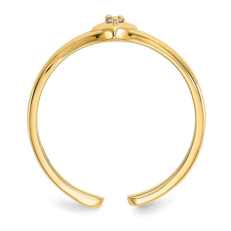 14K Yellow Gold .01Ct Diamond Heart Toe Ring