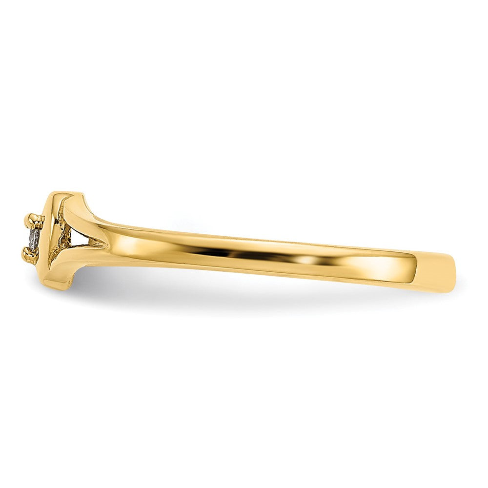 14K Yellow Gold .01Ct Diamond Heart Toe Ring